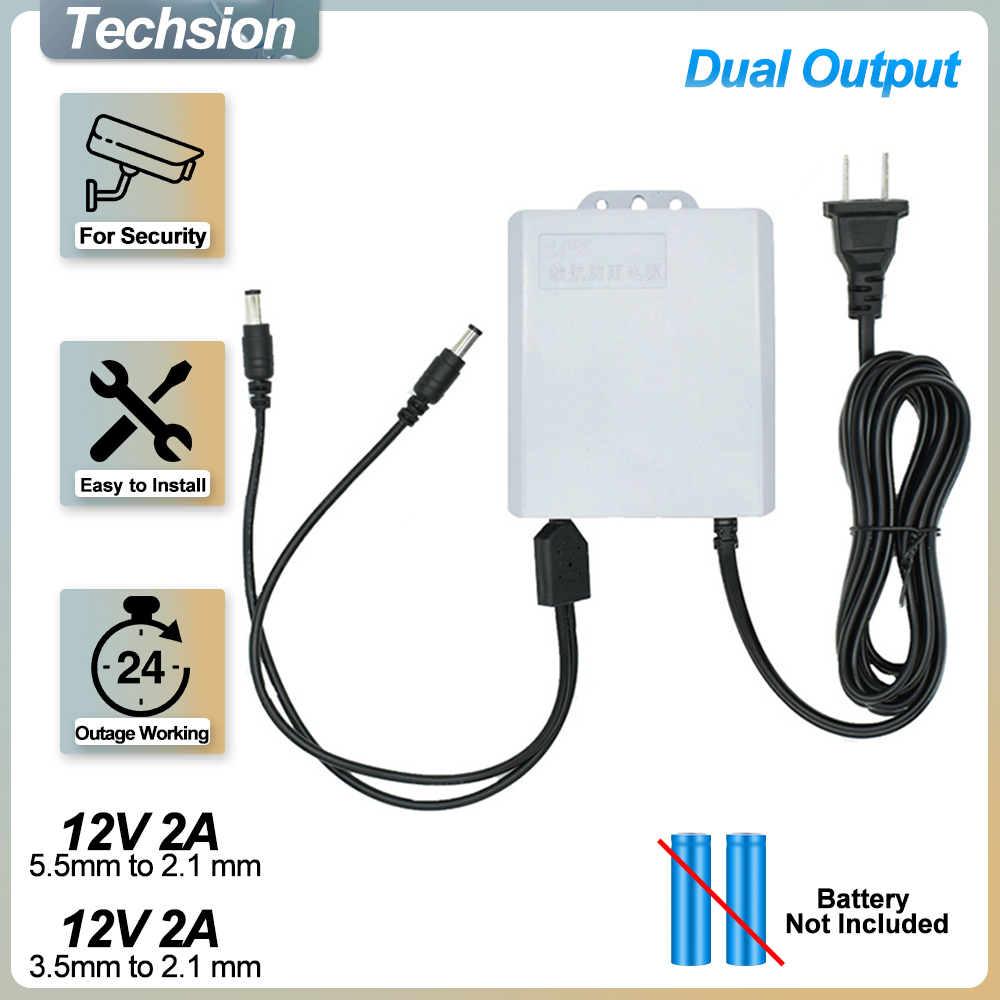 Ups Power Supply Outdoor - 12V 2A USV-Überwachung mit zwei Ausgängen,