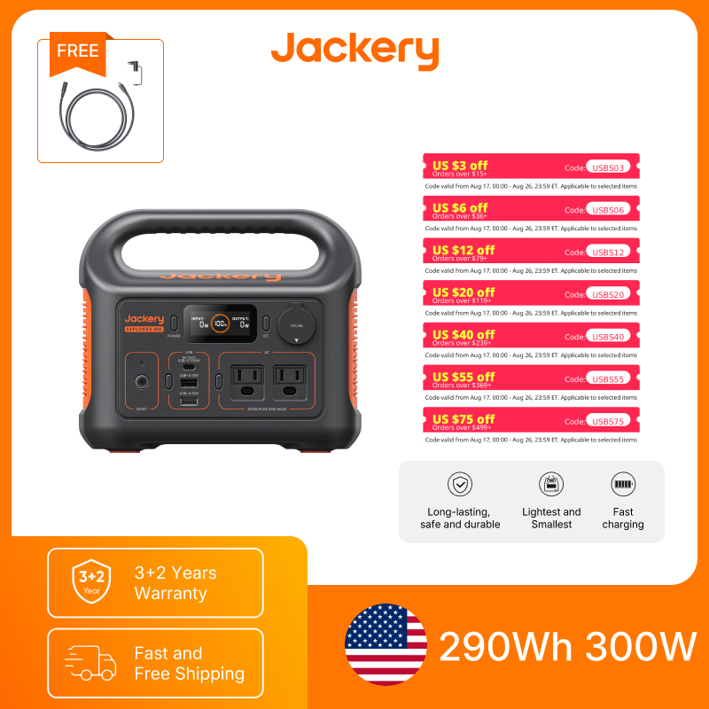 Outdoor Power Adapter - Jackery Tragbare Powerstation Explorer 300 Neu