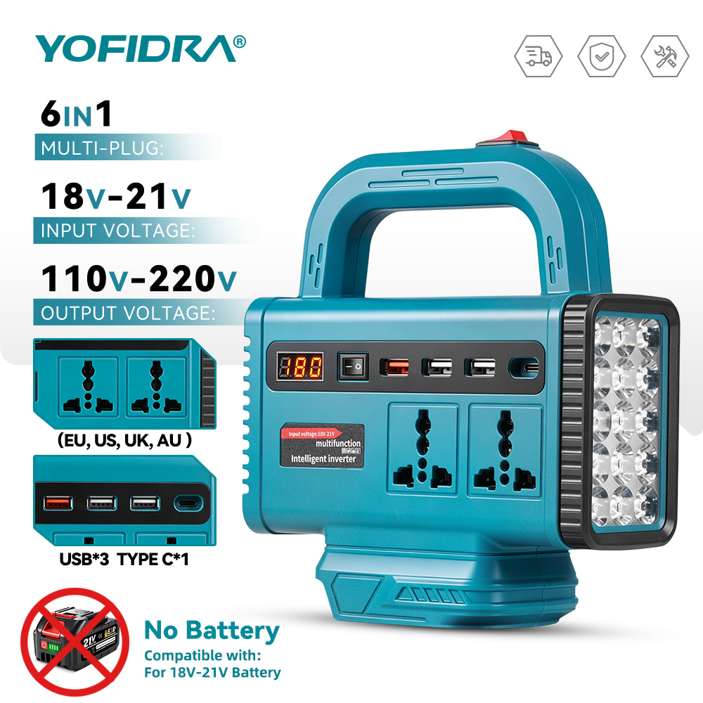 Outdoor Power Outlet - YOFIDRA 220V Tragbarer Stromwechselrichter, Notstromversorgung für
