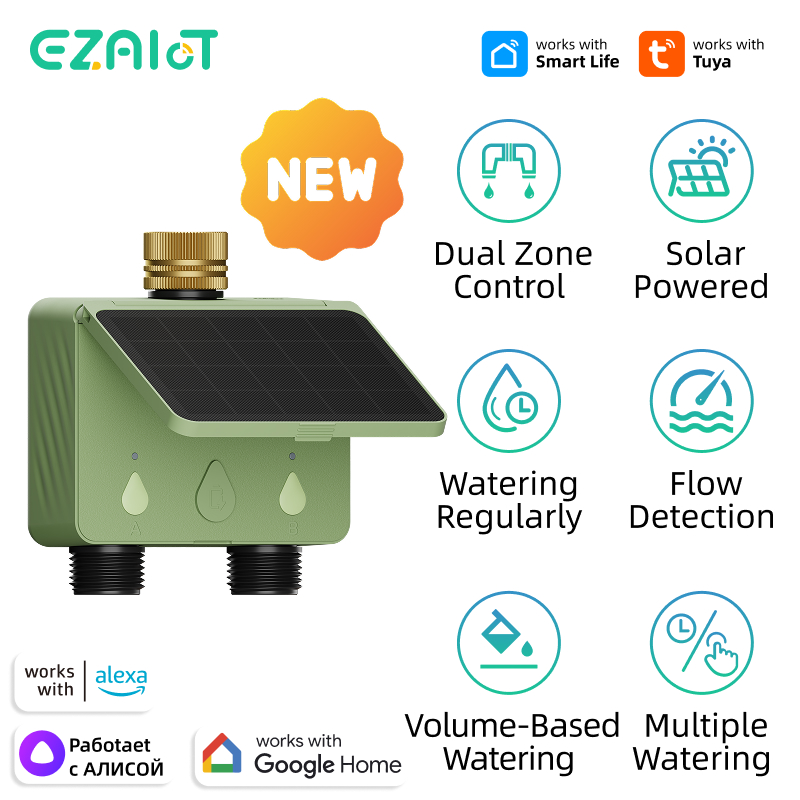 Power Zone Outdoor Timer - Smarter Bewässerungstimer Tuya WiFi 2-Zonen Gartenbewässerungssteuerung