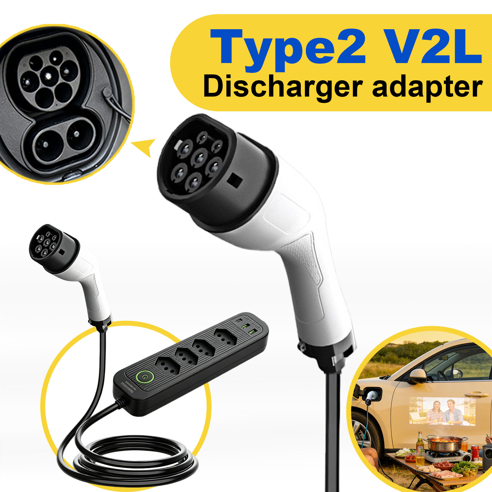Typ2 V2L Entladeadapter 16A Br – Outdoor Power Socket Bewertung und Preis